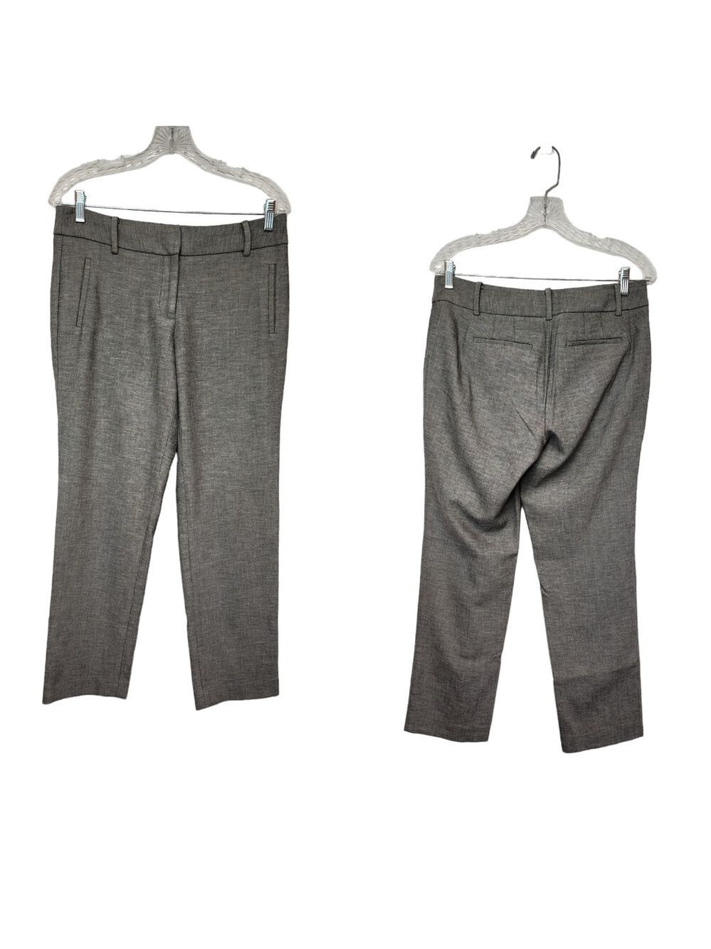 Talbots Newport Curvy Straight Leg Herringbone Gray Dress Pants Size 6P